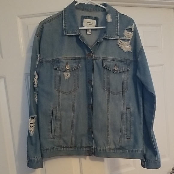 Forever 21 Jackets & Blazers - Distressed Oversized Jean Jacket
